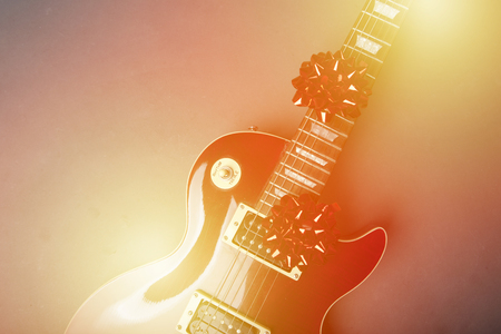 Electric guitar as a Christmass or birthday presentの写真素材