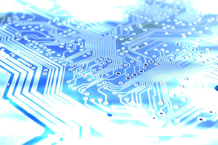 Microchip background - close-up of electronic circuit board with processor
