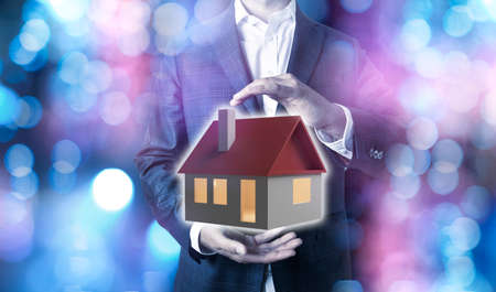 Real estate investment concept, house selection concept, 3D renderingの写真素材