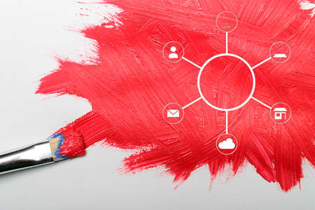 Omnichannel retail concept. Using payments online shopping and customer network connection, m-bankingの写真素材