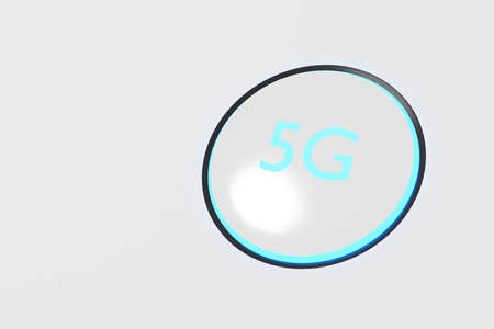 New 5th generation of internet, 5G network wireless with High speed connection online gaming, downloading, online music and movies on smartphone concept.の写真素材