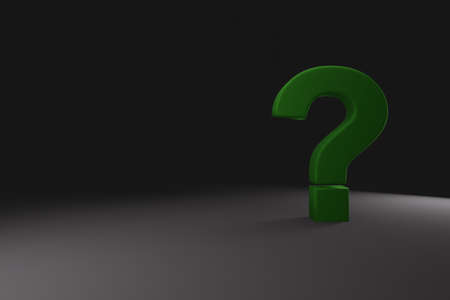 High detailed 3D font character question mark '?', 3D illustrationの写真素材