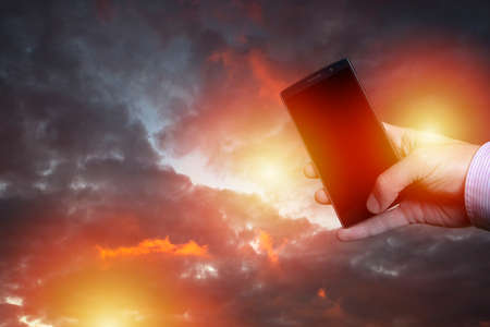 New 5th generation of internet, 5G network wireless with High speed connection online gaming, downloading, online music and movies on smartphone concept.の写真素材