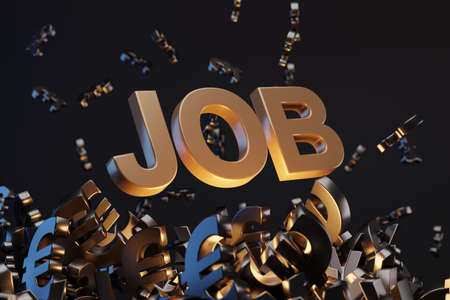 Money sign with acronym 'JOB', studio background. Business concept with copy space.の写真素材