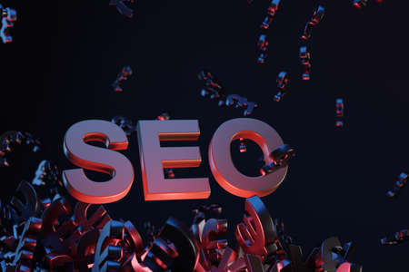 SEO - Search Engine Optimisation concept. 3D renderingの写真素材