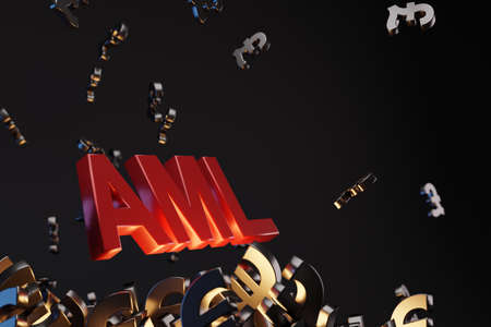 Anti Money Laundering Concept image of Business Acronym AML (Anti Money Laundering)の写真素材