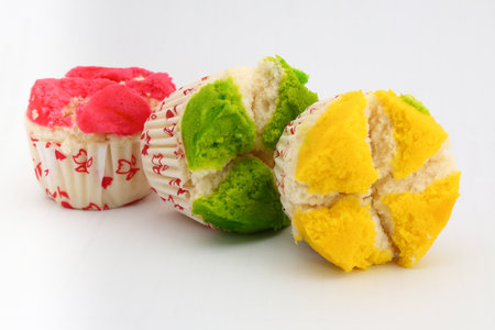 Selected focus on Steamed Cake or 'Kuih Apam' with a white background.