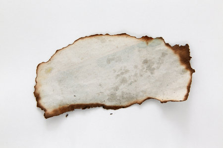piece of torn paper on a white background, closeup of photoの写真素材