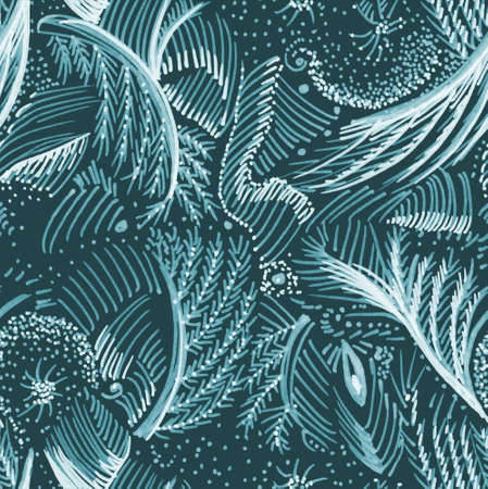 seamless hand drawn frosty patternの写真素材