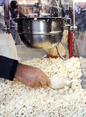 A popcorn machine with the dealerの写真素材