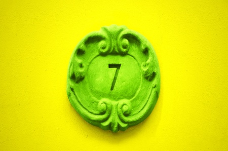 Colorful detail of a number sevenの写真素材