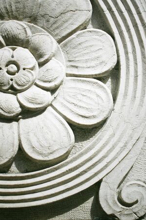 Extremely closeup of a flower styled marble sculpture decoration