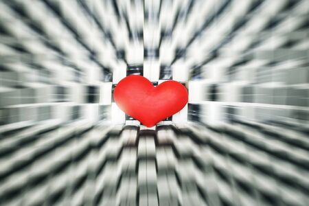 Red heart on motion background の写真素材