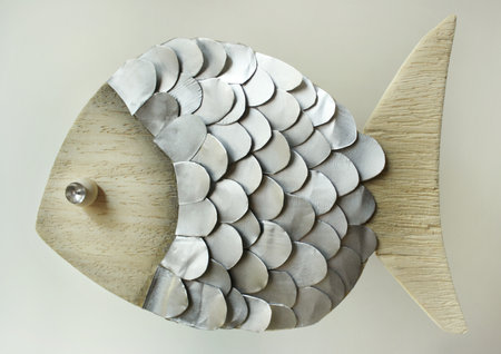 beautiful handcrafted object representing a fishの写真素材