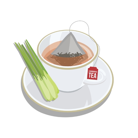 Cup of tea bag with LEMONGRASS vectorのイラスト素材