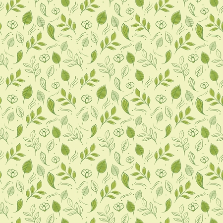 Pattern Tea Leaf Background Seamless Repeatのイラスト素材