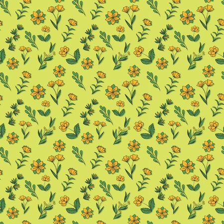 Leaf Pattern Background Green Seamless Repeatのイラスト素材