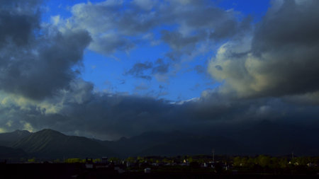 Small village after rainの写真素材