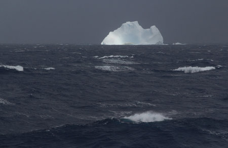 One iceberg in the Antarctic waters.