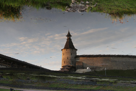 The old fortress in the village of Svetitskhoveli, Georgiaの写真素材