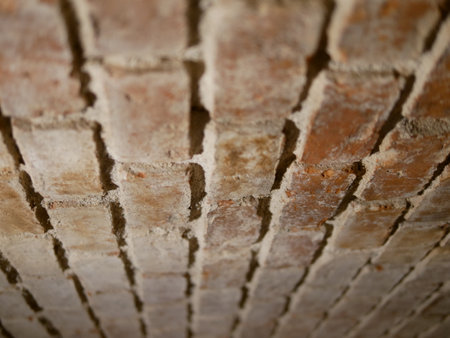 abstract background of a brick wall, close-up, macro, selective focusの写真素材