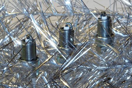 Christmas, automobile gifts, spark plugの写真素材