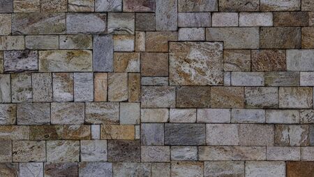 Background texture image with different bricks, tiles.