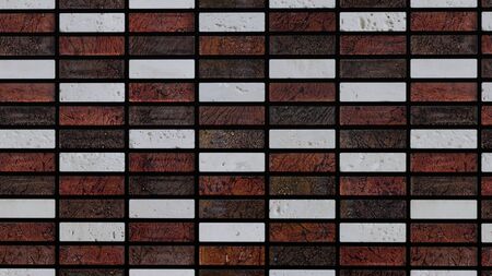 Background texture image of red and white tiles.の写真素材