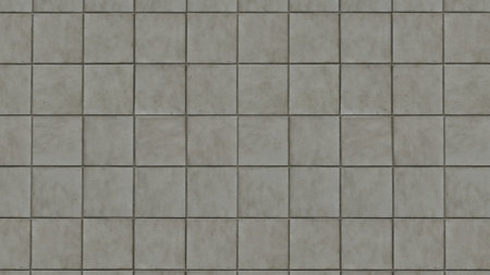 Square shaped gray toilet tiles texture surface as background image, toilet wall and floor pavement.の写真素材