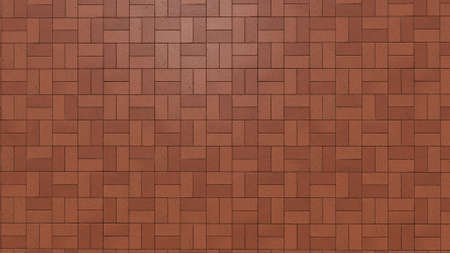 Red brick tile wall surface texture image as background.の写真素材
