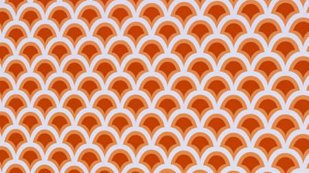 Seamless pattern of geometric shapes in shades of orange and brownの写真素材