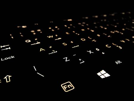 Closeup Image Of Night View Of Computer Keyboard Keys