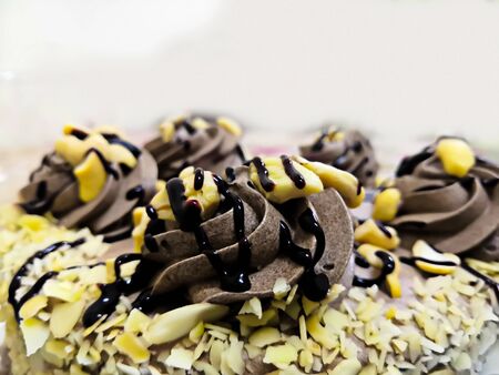 Closeup Image Of Beautiful Chocolate Nuts Cake