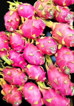Closeup Image Of Beautiful Pitaya Fruits Or Dragon Fruitsの写真素材