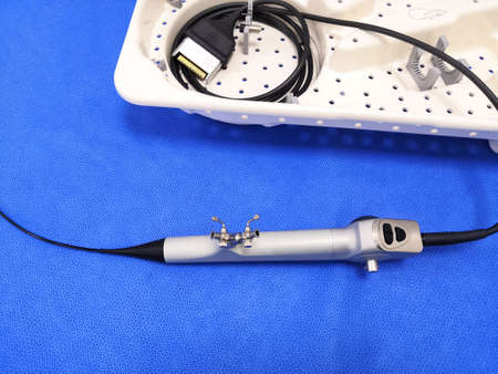 Closeup Image Of Flexible Ureteroscope In Container