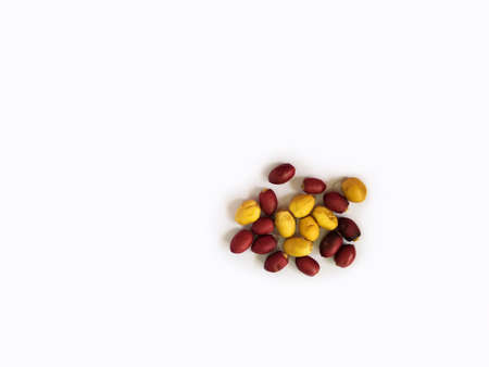 White Isolated Image Of Arabian Red And Golden Date Fruits