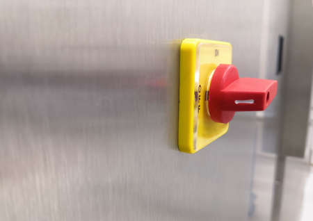 Rotary Electric Power On And Off Switch. Selective Focus. Side view