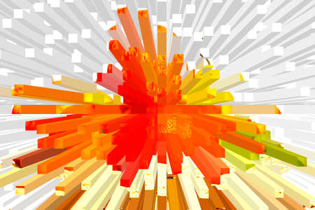 Beautiful Colorful Background. Extrude Effect. Square Shape Splashes