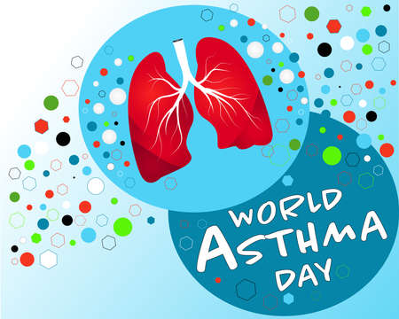 Poster Or Banner Vector Design For World Asthma Dayのイラスト素材