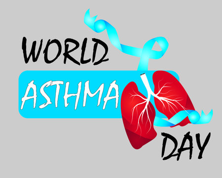 Banner Or Poster Vector Design For World Asthma Dayのイラスト素材