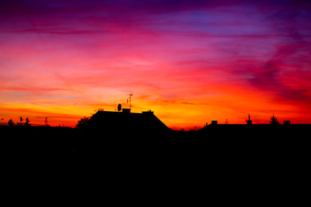 sun set cloudsの写真素材