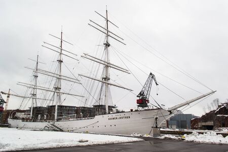 Sailing ship moored in Turku, Finland