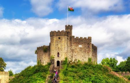 Medieval castle in Cardiff, Walesのeditorial素材