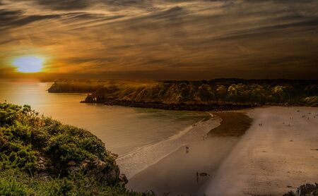 Wales coast on a summer holiday day.