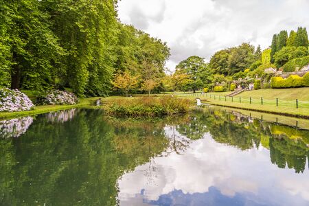 A beautiful park in the city of Cardiff, Wales.の写真素材