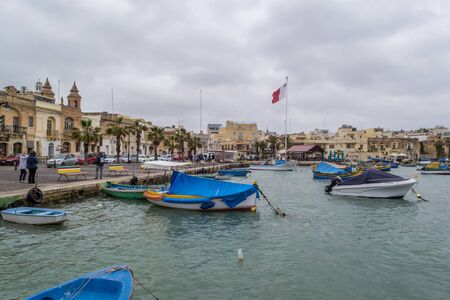 Marsaxlokk is a picturesque fishing port on the island of Malta.の写真素材