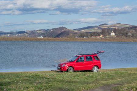Roznowskie Lake located in Lesser Poland, Poland.のeditorial素材