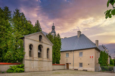 Historic church in the city of Widawa, Poland