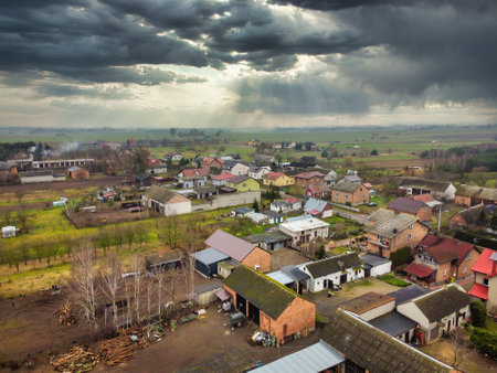 A small village in central Poland.の写真素材