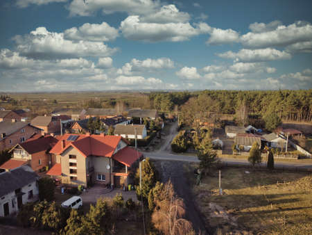 A small Polish village seen from above.の写真素材